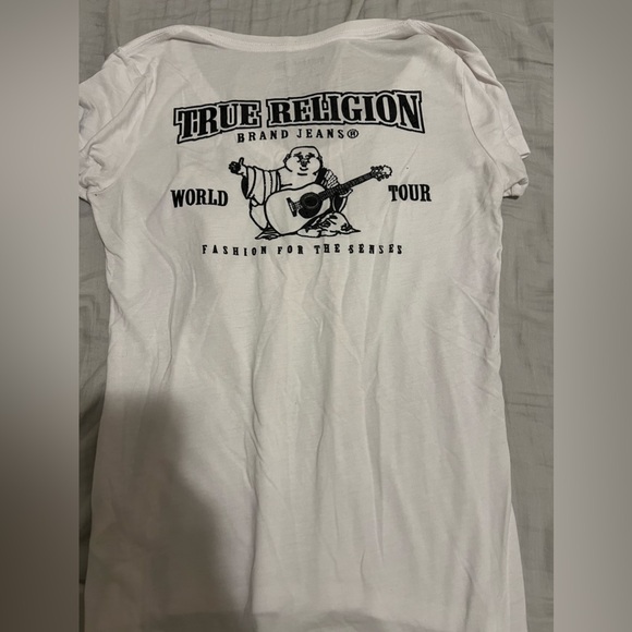 WOMENS TRUE RELIGION BUDDHA V-NECK TEE - Picture 5 of 6